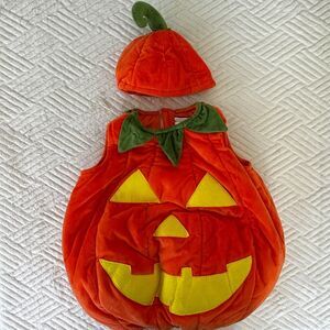 Pottery Barn Kids Size 4-6 Month Pumpkin Halloween Costume Hat Jack O Lantern